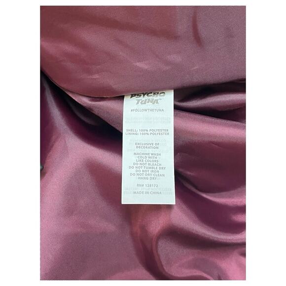 Psycho Tuna Jacket Mens Small Purple Wine Windbreaker Jacket Pull Over Hoodie - Picture 6 of 14